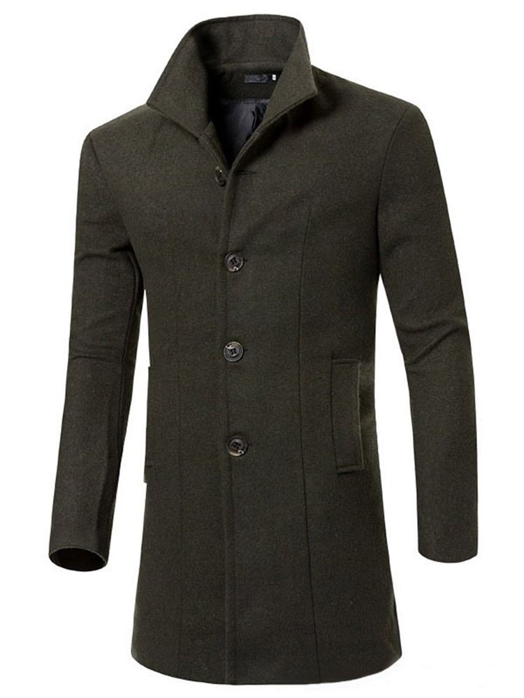 Langer Schmaler Einfarbiger Herren-trenchcoat