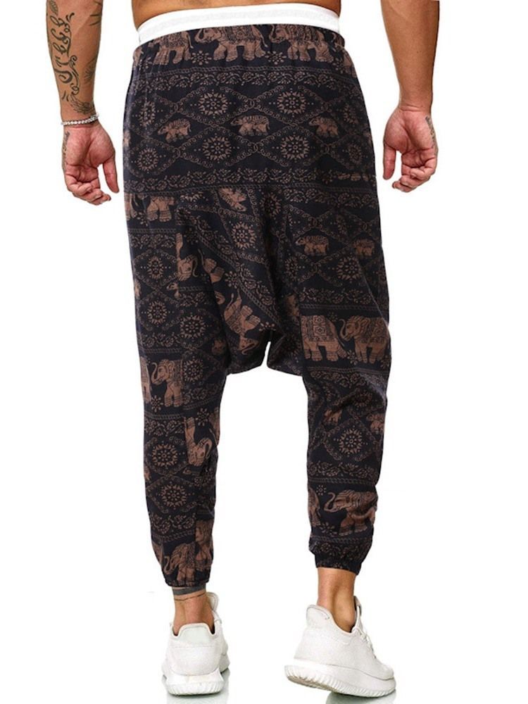 Baggy Pants Print Floral Mid Waist Herren Freizeithose