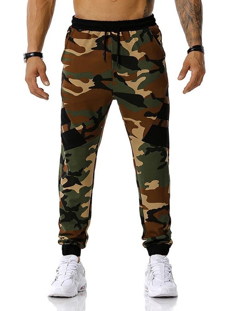 Bleistifthose Camouflage Print Mid Waist Herren Freizeithose