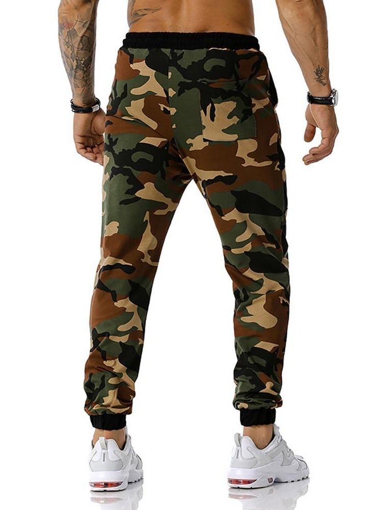 Bleistifthose Camouflage Print Mid Waist Herren Freizeithose