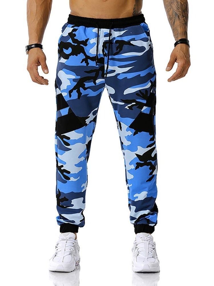 Bleistifthose Camouflage Print Mid Waist Herren Freizeithose