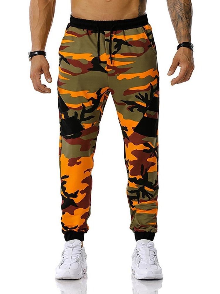 Bleistifthose Camouflage Print Mid Waist Herren Freizeithose