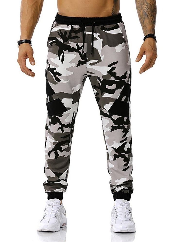 Bleistifthose Camouflage Print Mid Waist Herren Freizeithose