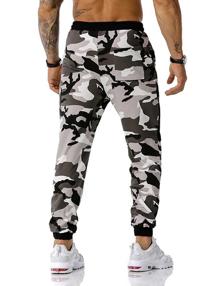 Bleistifthose Camouflage Print Mid Waist Herren Freizeithose