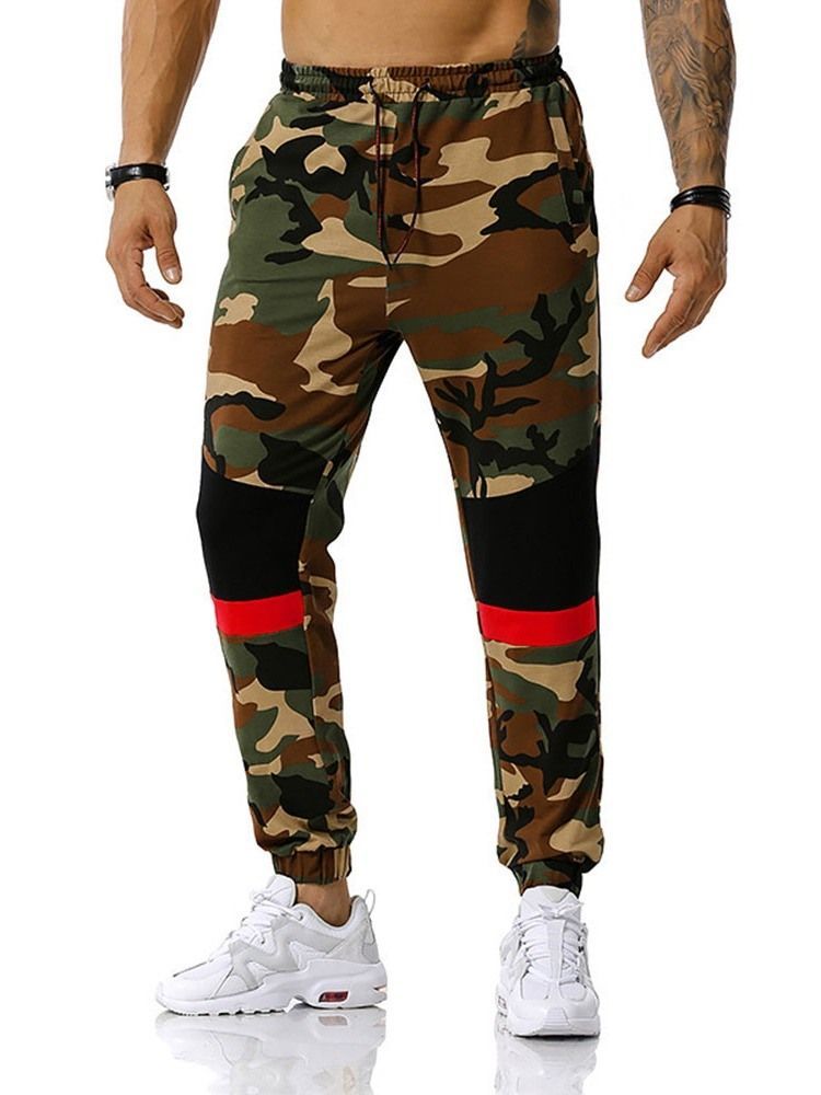 Bleistifthose Mit Camouflage-print Lässige Herrenhose Mit Mittlerer Taille