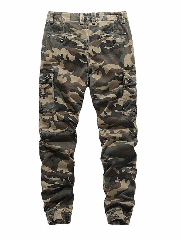 Bleistifthose Pocket Camouflage Mid Waist European Casual Herrenhosen