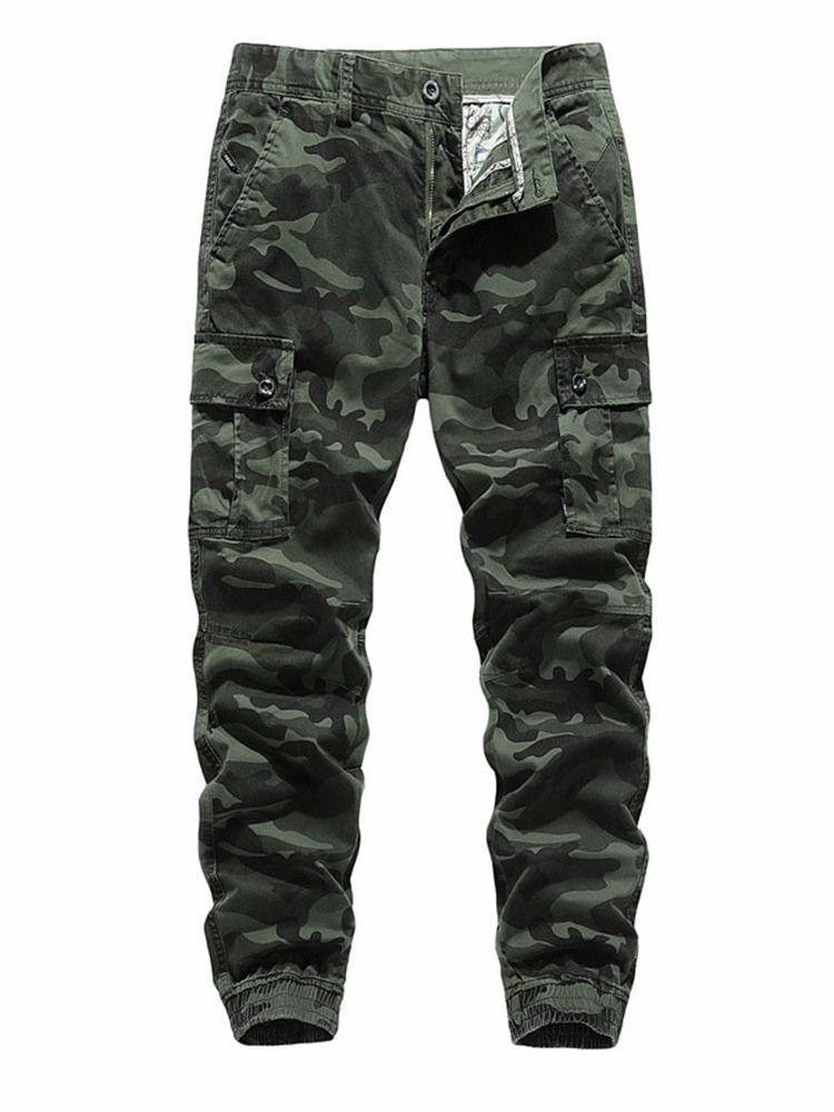 Bleistifthose Pocket Camouflage Mid Waist European Casual Herrenhosen