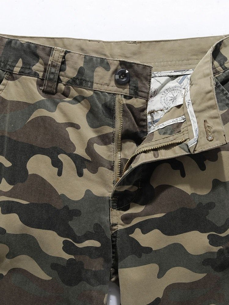 Bleistifthose Pocket Camouflage Mid Waist European Casual Herrenhosen