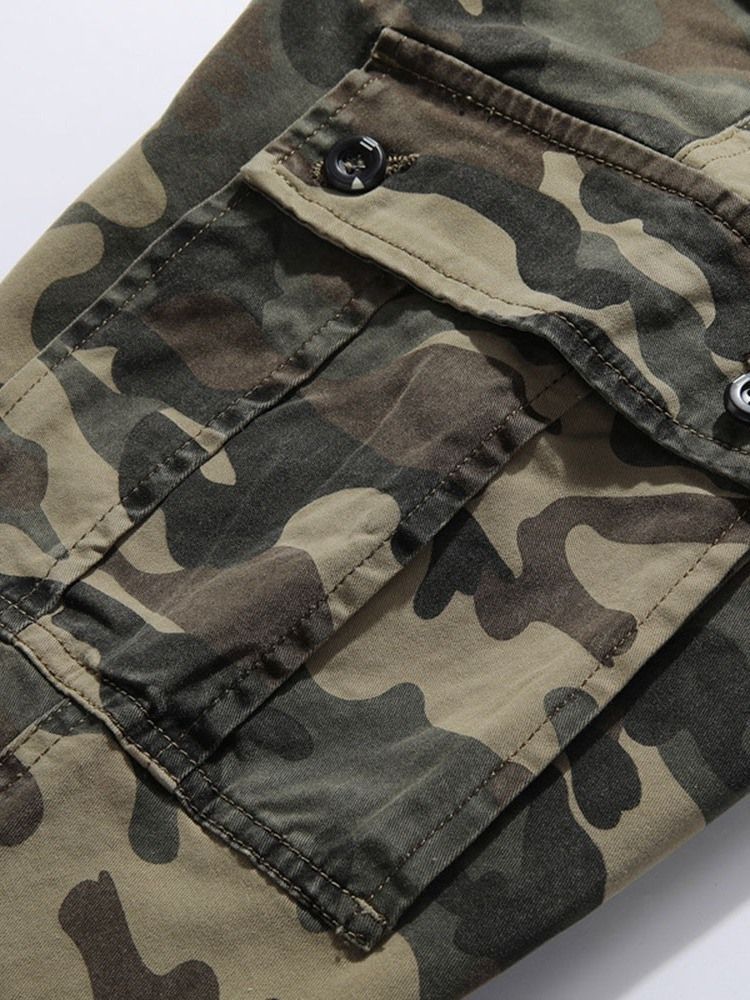 Bleistifthose Pocket Camouflage Mid Waist European Casual Herrenhosen