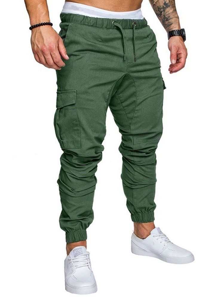 Bleistifthose Zum Schnüren Einfarbig Herren Sport Freizeithose