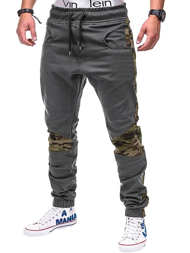 Camouflage Lace-up Herren Freizeit Bleistifthose