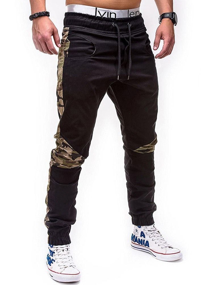 Camouflage Patchwork Herren Gerade Freizeithose