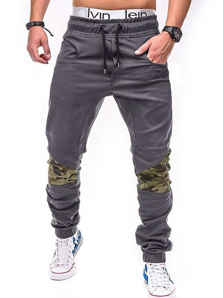 Camouflage Patchwork Herren Gerade Freizeithose