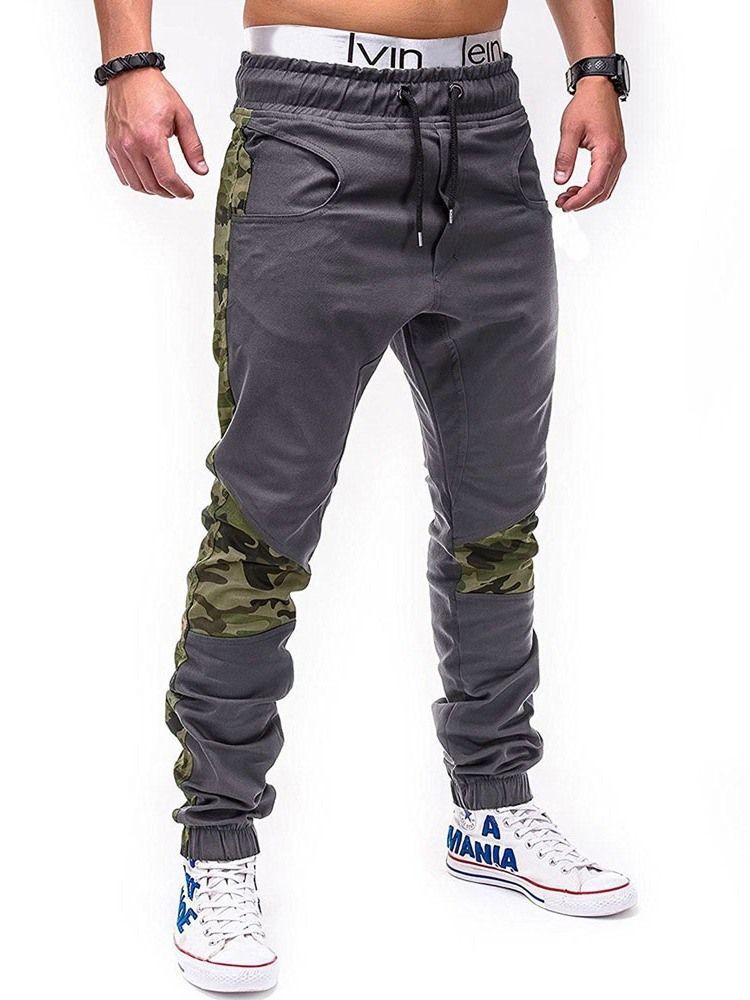 Camouflage Patchwork Herren Gerade Freizeithose