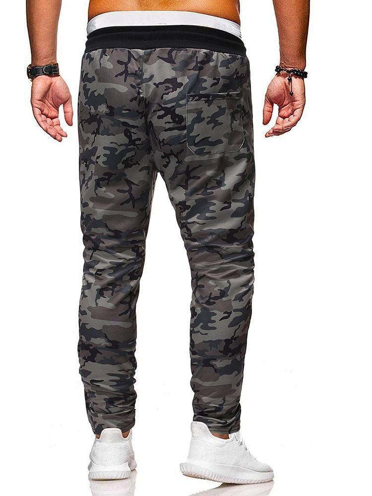 Camouflage Pocket Herbst Herren Freizeithose Mit Schnürung