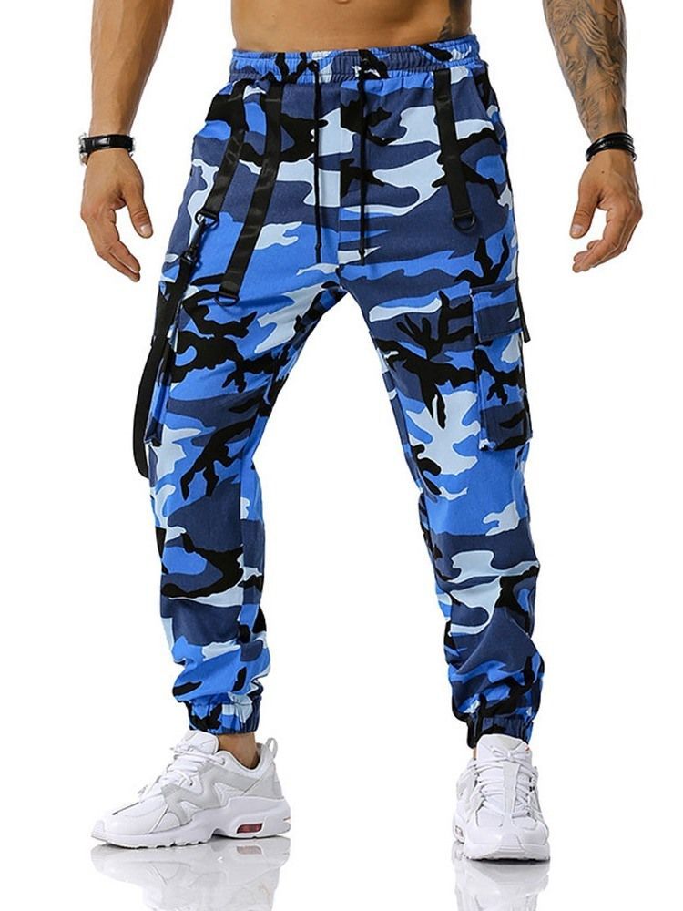 Camouflage Pocket Pencil Pants Casual Lace-up Casual Herrenhosen