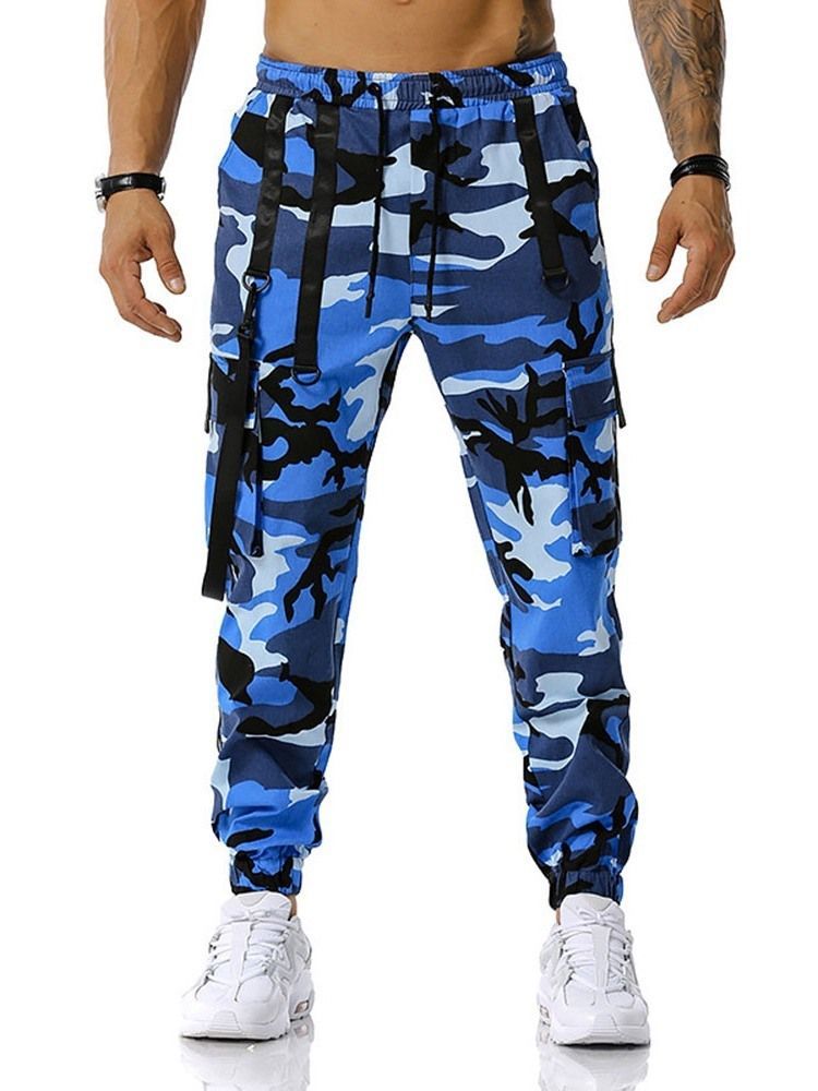 Camouflage Pocket Pencil Pants Casual Lace-up Casual Herrenhosen