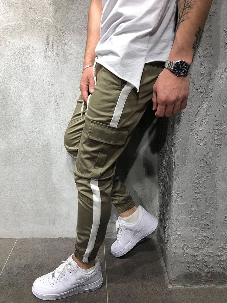 Color Block Patchwork Baggy European Herren Freizeithose