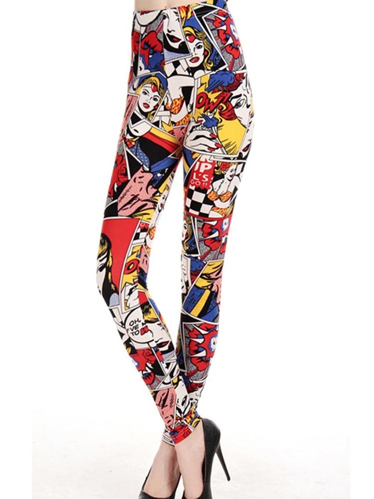 Damen-print-cartoon-leggings-hose