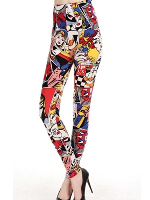 Damen-print-cartoon-leggings-hose