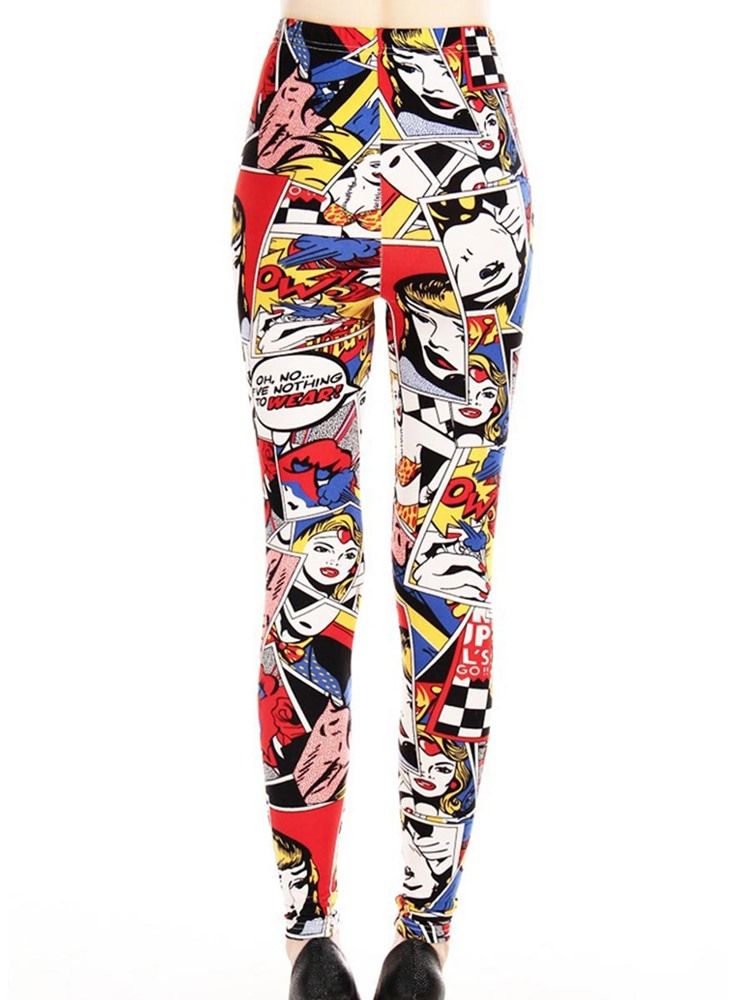 Damen-print-cartoon-leggings-hose