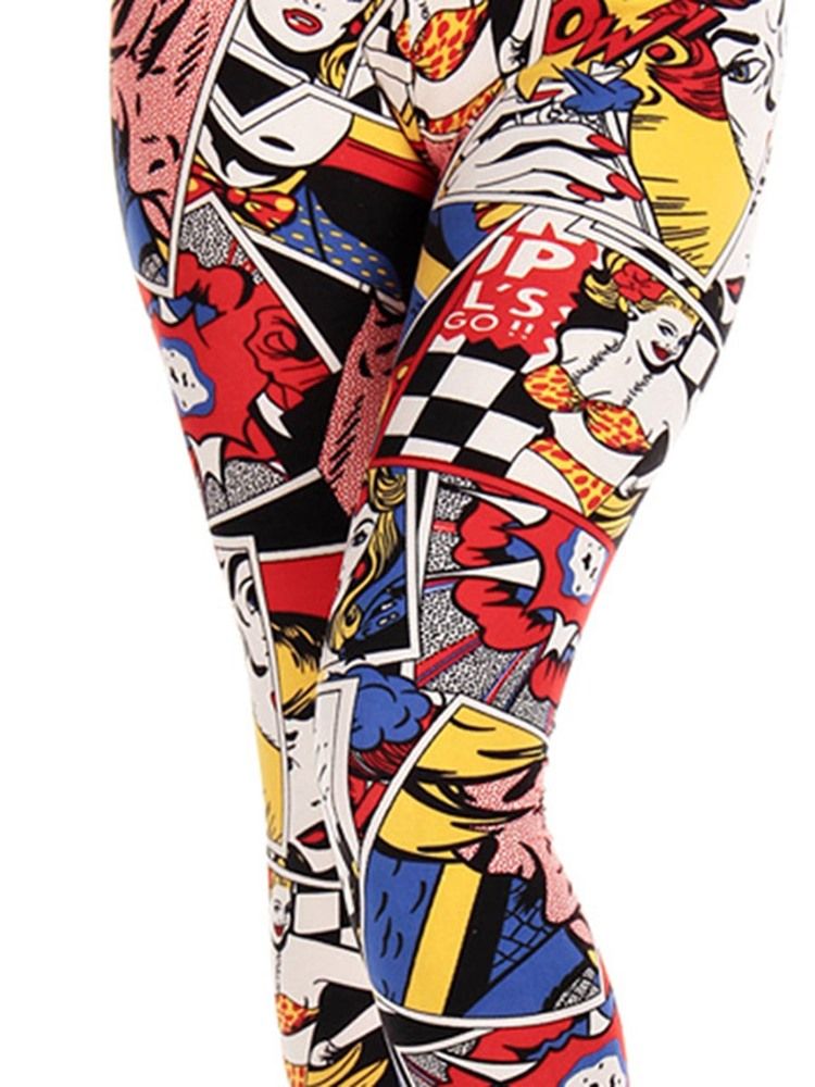 Damen-print-cartoon-leggings-hose