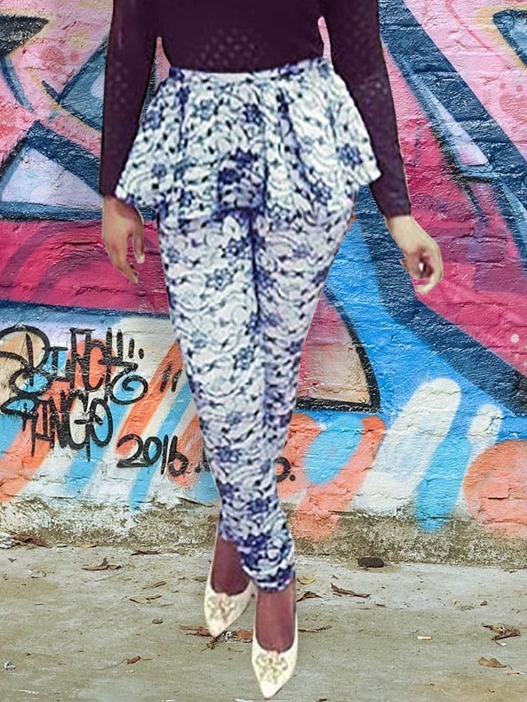 Damen-print Skinny In Voller Länge Freizeithose