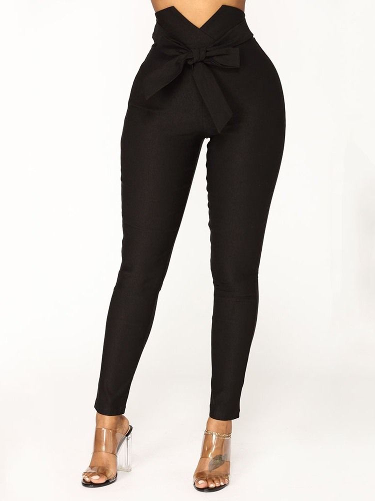 Damen Schlichte Skinny Zipper Freizeithose In Voller Länge