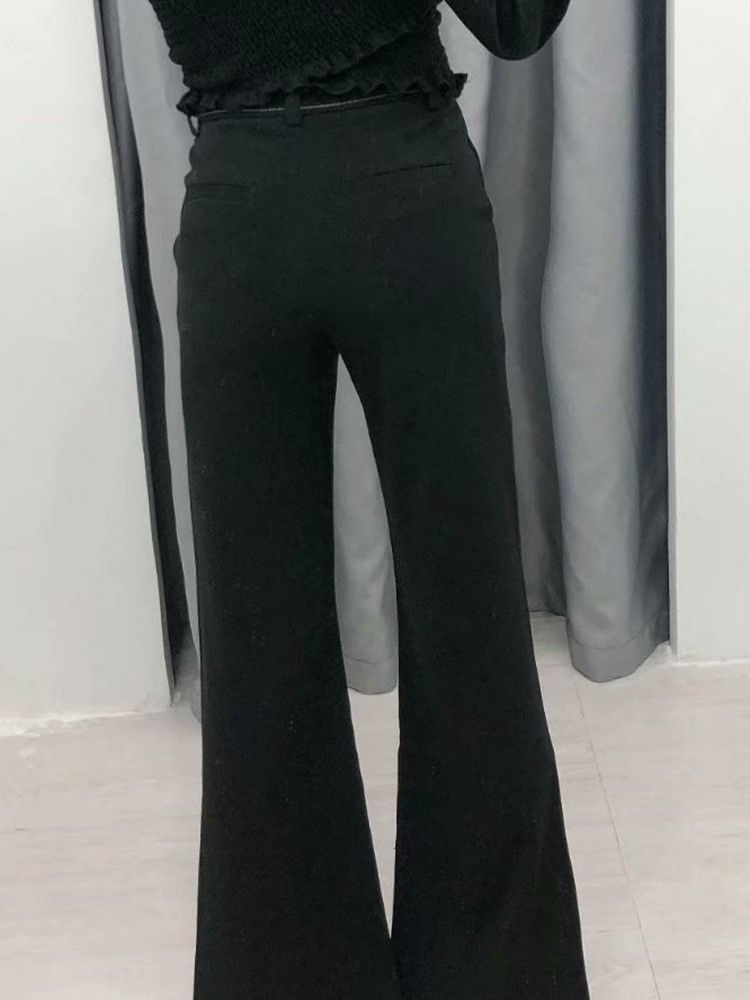 Damen Slim Bellbottoms Freizeithose Mit Hoher Taille