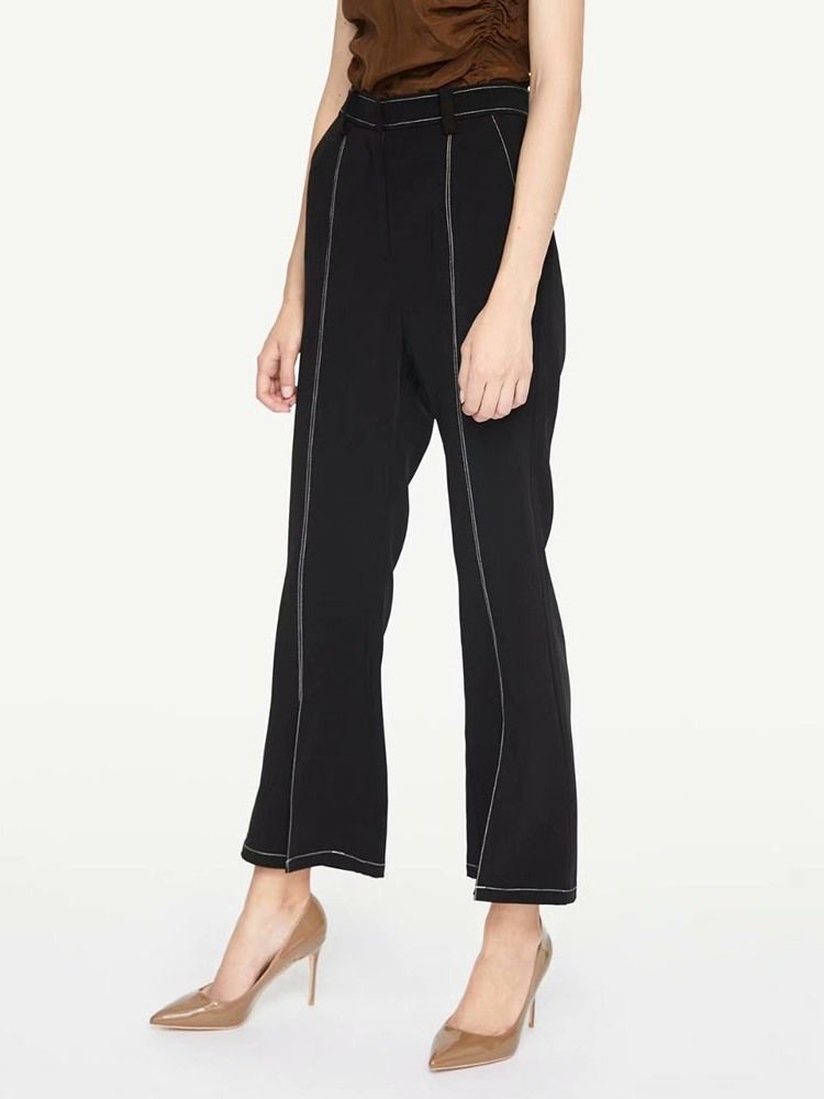 Damen Slim Bellbottoms Freizeithose Mit Hoher Taille