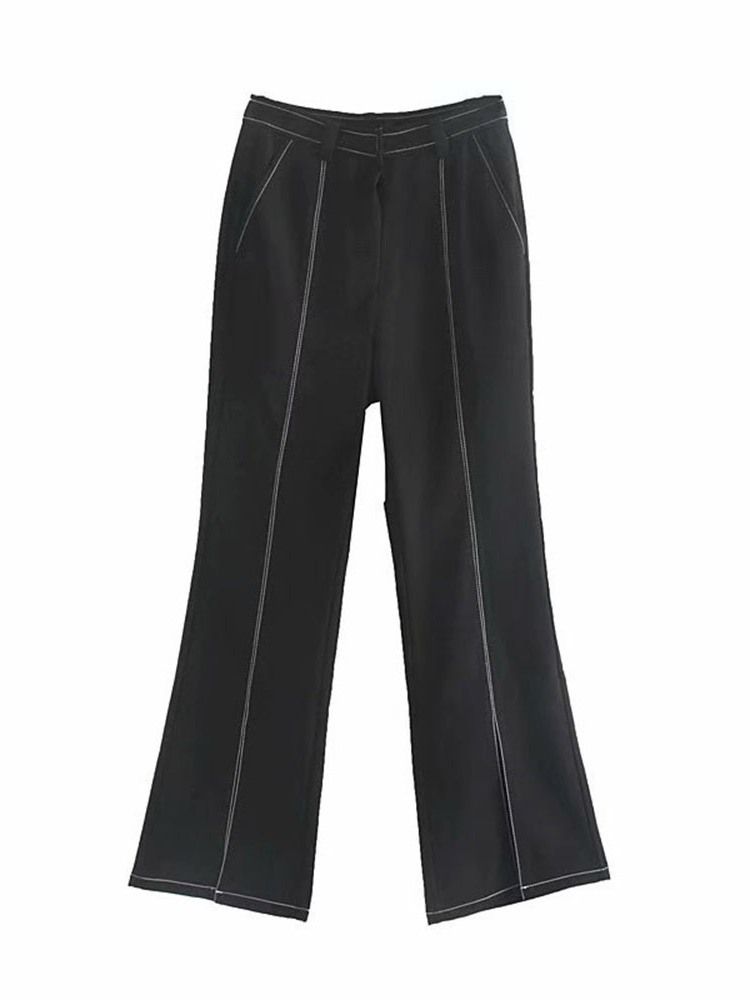 Damen Slim Bellbottoms Freizeithose Mit Hoher Taille