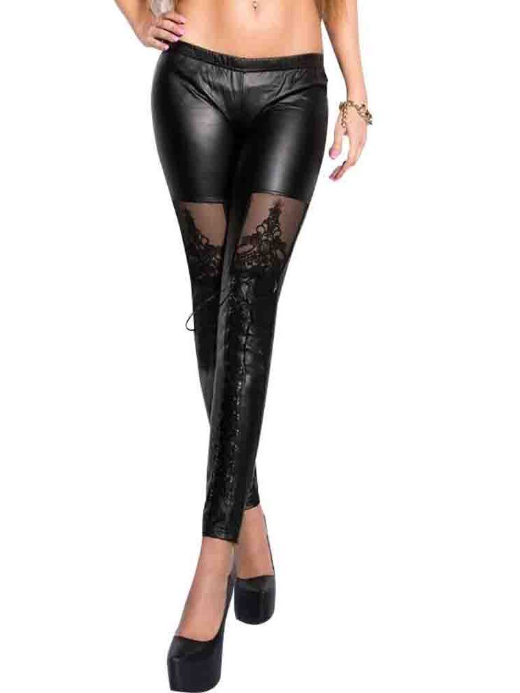 Damen-spitze Schlichte Knöchellange Leggings