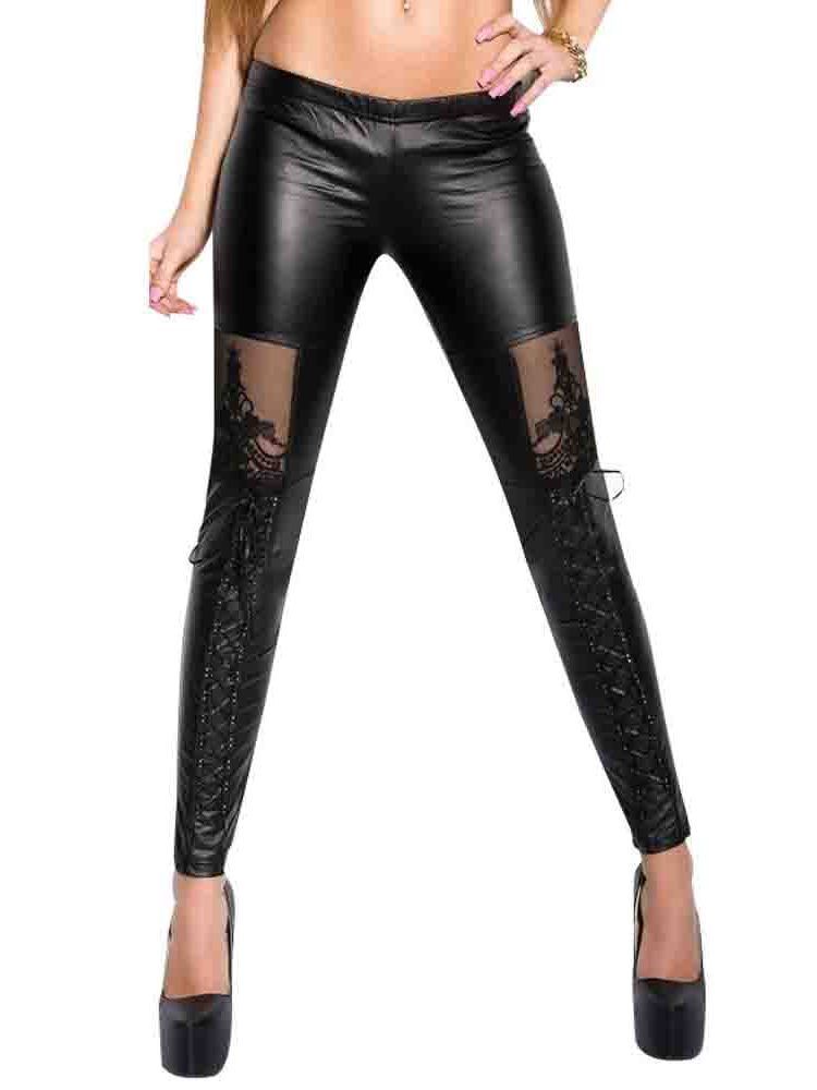 Damen-spitze Schlichte Knöchellange Leggings