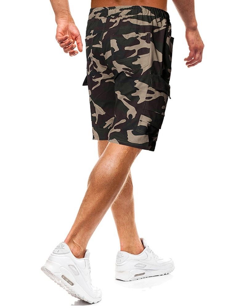 Dünne Camouflage Casual Herrenhose Mit Schnürung