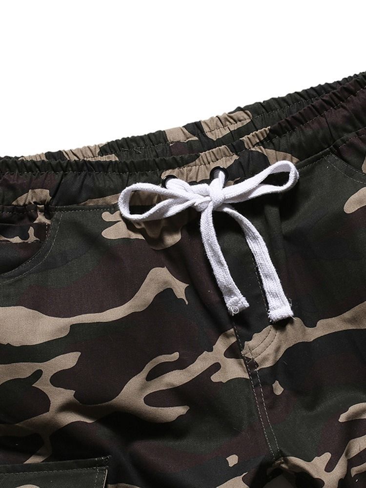 Dünne Camouflage Casual Herrenhose Mit Schnürung