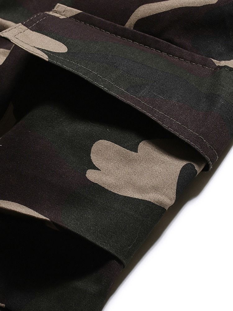 Dünne Camouflage Casual Herrenhose Mit Schnürung