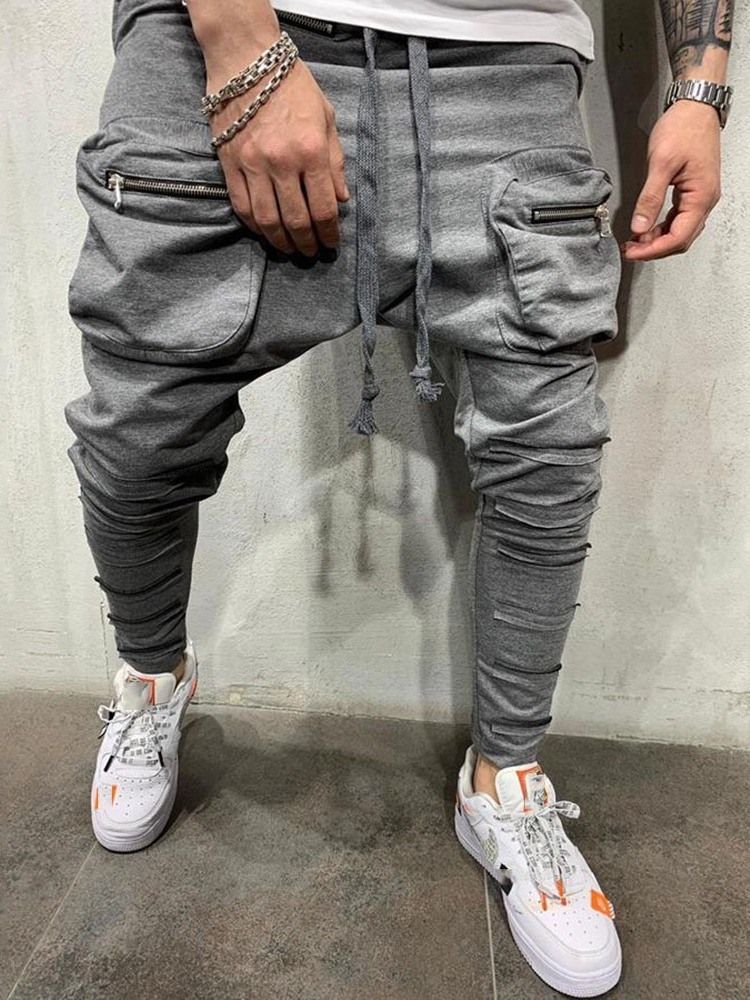 Einfache Baggy-hose Zum Schnüren Lässige Freizeithose Für Herren Mit Mittlerer Taille