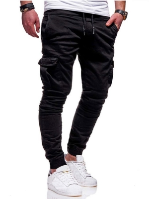 Einfache Herren Freizeithose Mit Mittlerer Taille