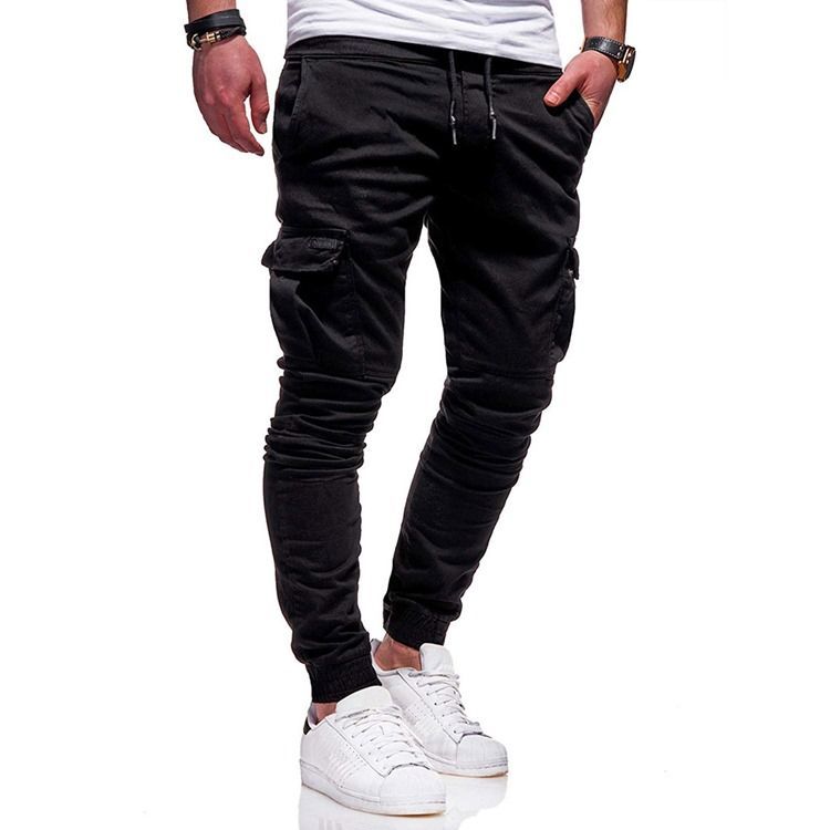 Einfache Herren Freizeithose Mit Mittlerer Taille