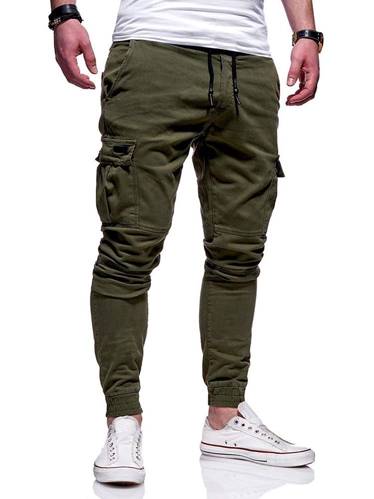 Einfache Herren Freizeithose Mit Mittlerer Taille