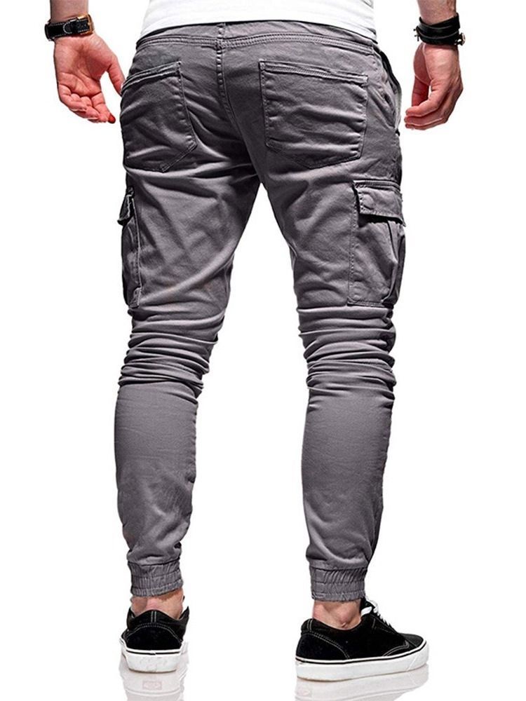 Einfache Herren Freizeithose Mit Mittlerer Taille