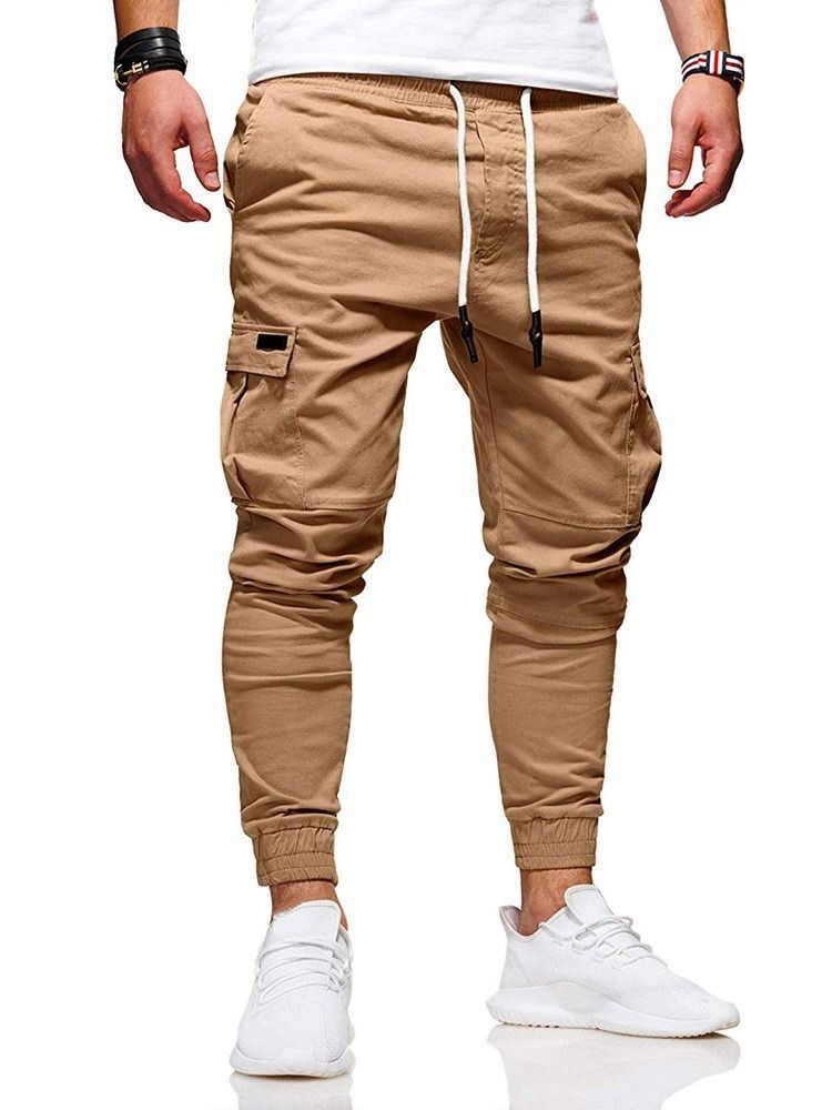 Einfache Herren Freizeithose Mit Mittlerer Taille