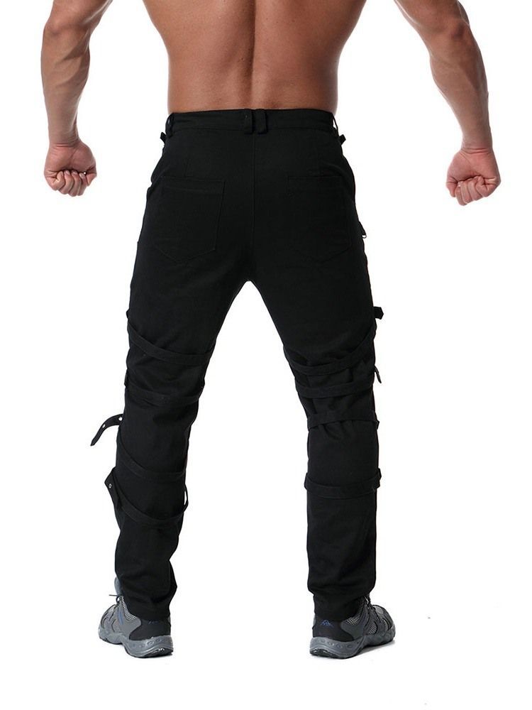 Einfache Mid Waist Lace-up Herren Freizeithose