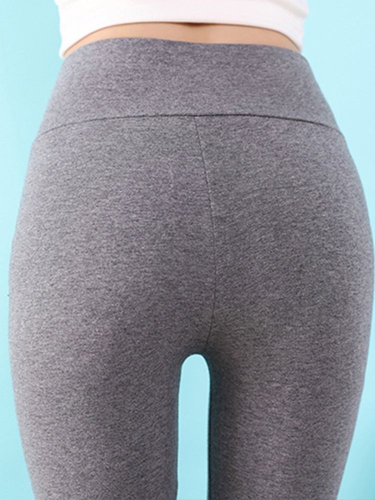 Einfarbige Dehnbare Basic-leggings Für Damen Mit Hoher Taille