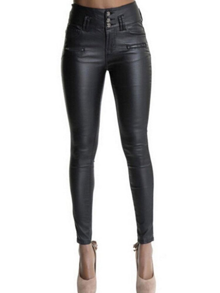 Frauen Skinny Zipper Plain Pencil Pants In Voller Länge Freizeithosen