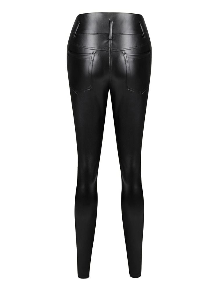 Frauen Skinny Zipper Plain Pencil Pants In Voller Länge Freizeithosen