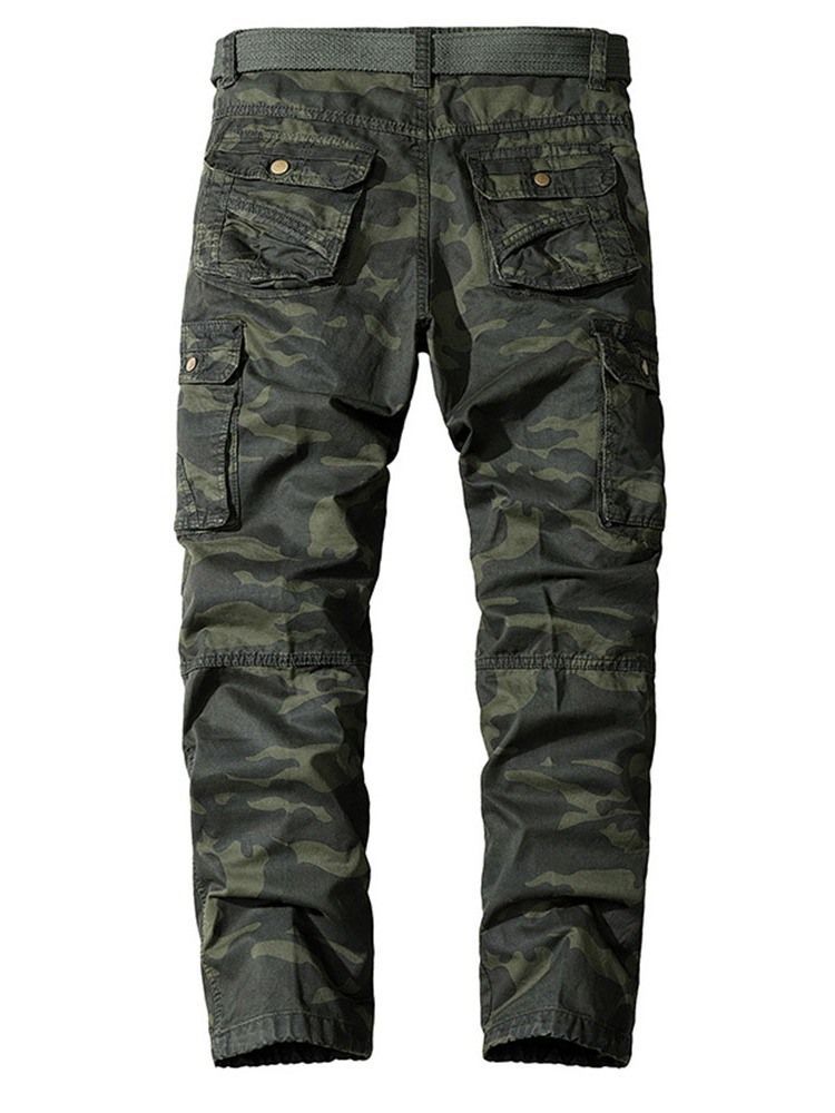 Gerade Tasche Camouflage Knopf Europäische Herren Freizeithose