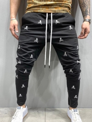 Herren Freizeithose Mit Totenkopf Zum Schnürenprint