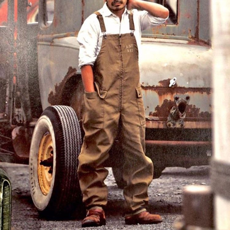 Männer In Voller Länge Mit Gerader Tasche Freizeit-overall-overalls