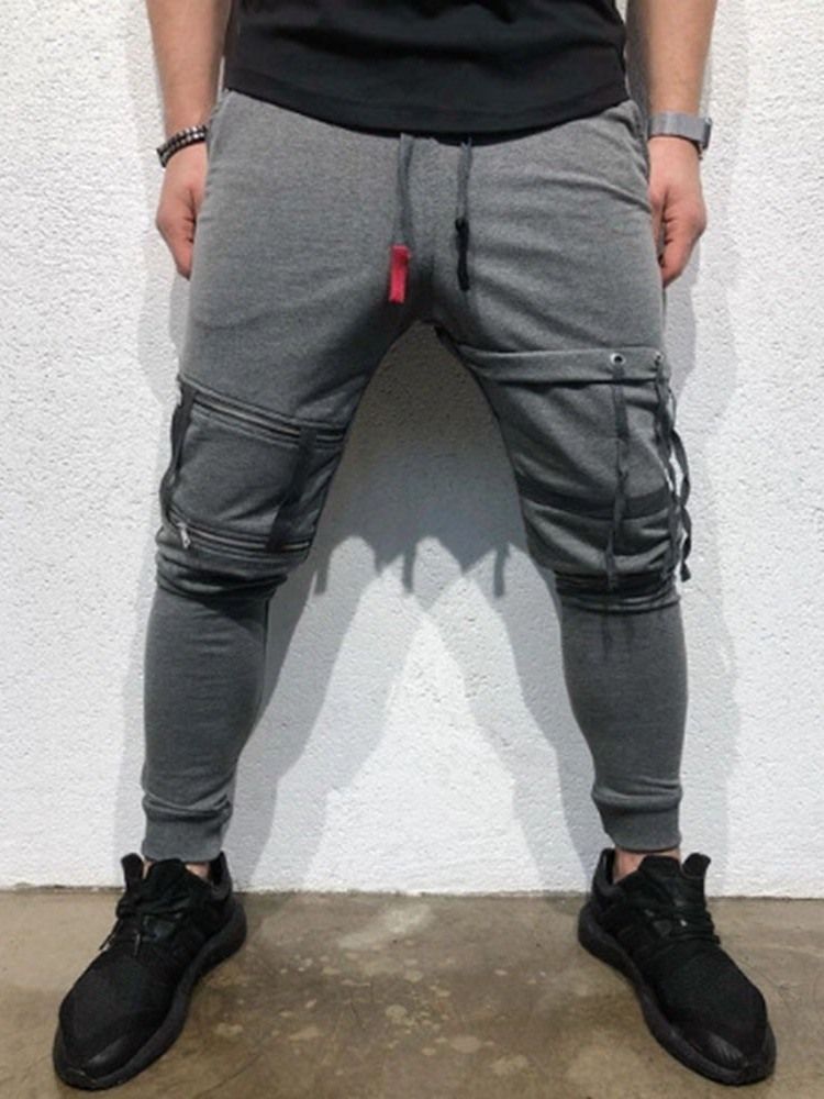 Männer Schlichte Bleistifthose Mit Mittlerer Taille Freizeithose